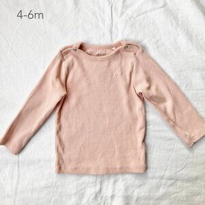 💙2/$25 Noppies 4-6 Months Baby Pink Girls Ribbed Tee Long Sleeve Shirt Natal